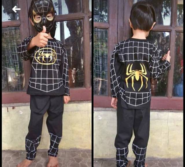 KOSTUM BAJU ANAK BATMAN LENGAN PANJANG UNTUK ANAK 2-10 TAHUN FREE TOPENG