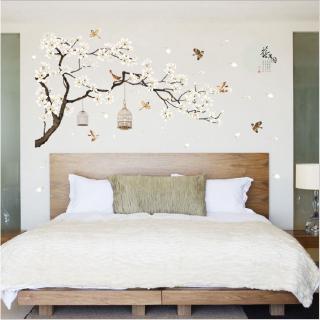 Stiker Dinding pohon Burung Bunga Dekorasi  Rumah Wallpaper 