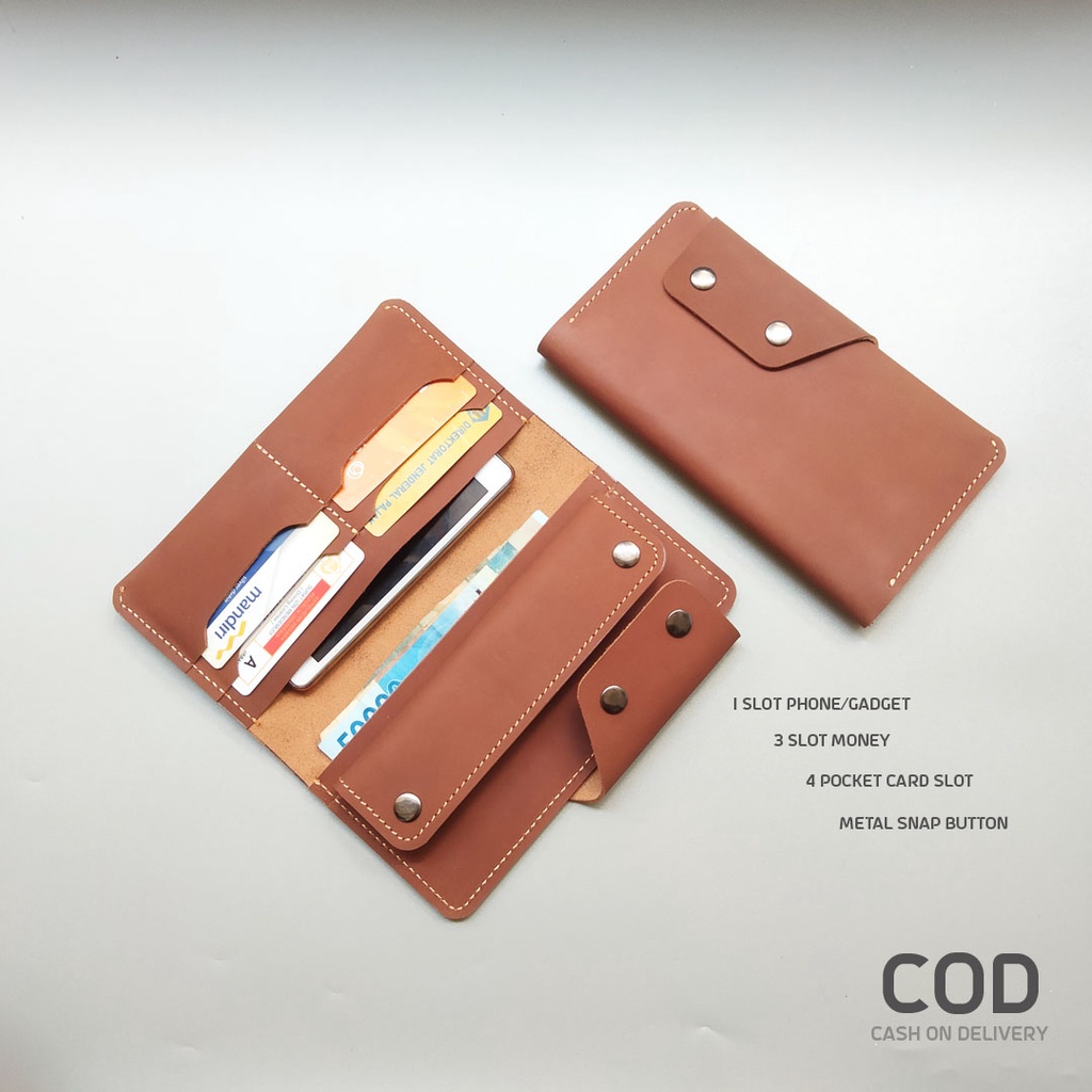 Dompet Panjang Kulit Long Wallet Muat HP