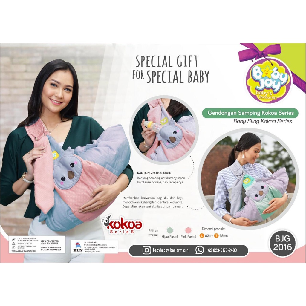 Gendongan Samping Baby Joy Kokoa Series BJG2016 - Baby Happy