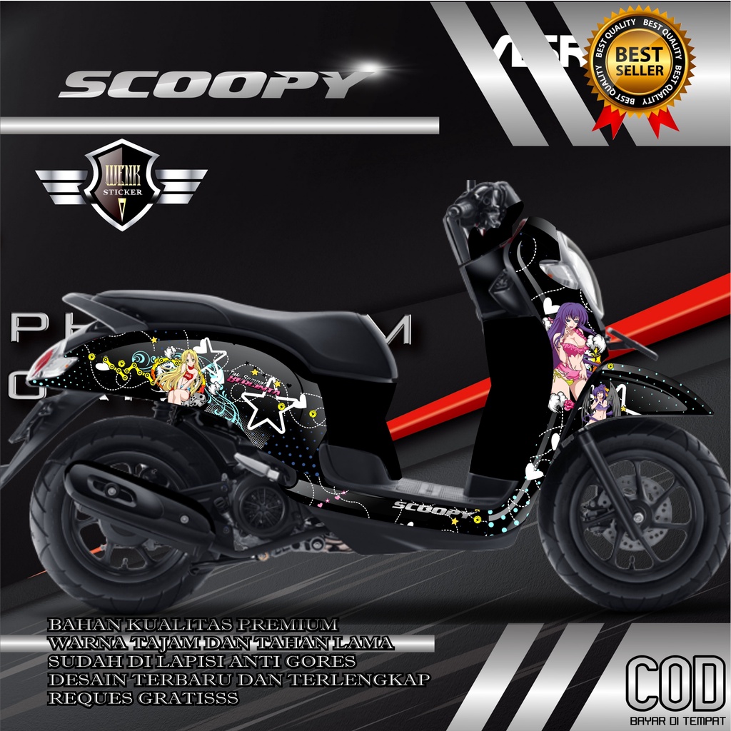 DECAL STICKER SCOOPY CEWEK SEXY ANIME