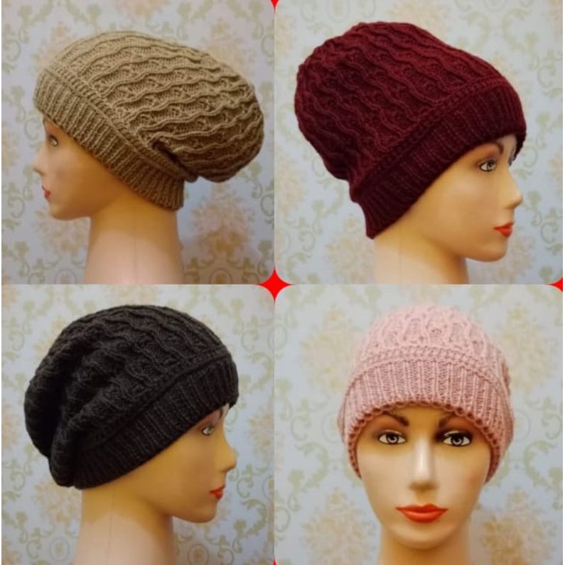 Ciput kupluk kerpus rajut nenek/ibu/tante