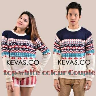 Sweater Couple Top White Sweater sepasang sweater wanita pria