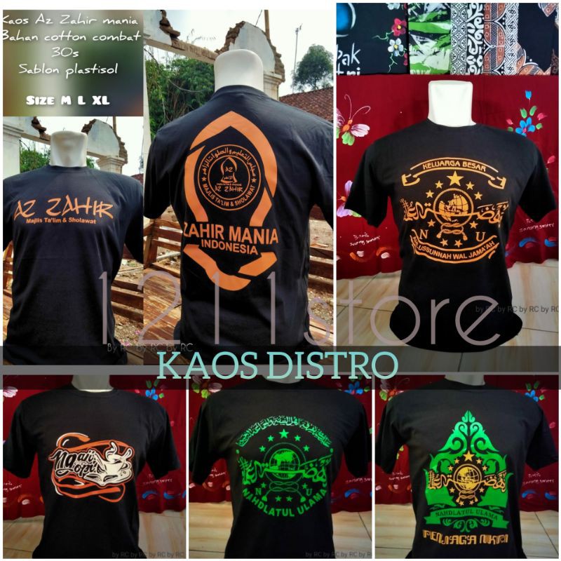 (PROMOSI) KAOS SANTRI AZAHIR,NU,NGOPI NGAJI- BAHAN KATUN-  SETARA DISTRO