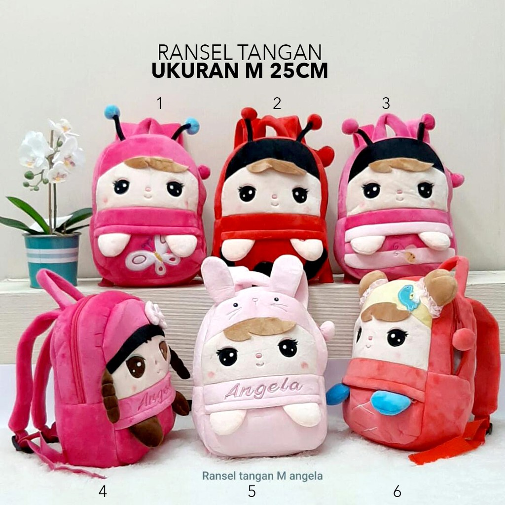 Ransel sekolah boneka korea metoo pretty angela sekolah capten batman doraemon poli amber melody