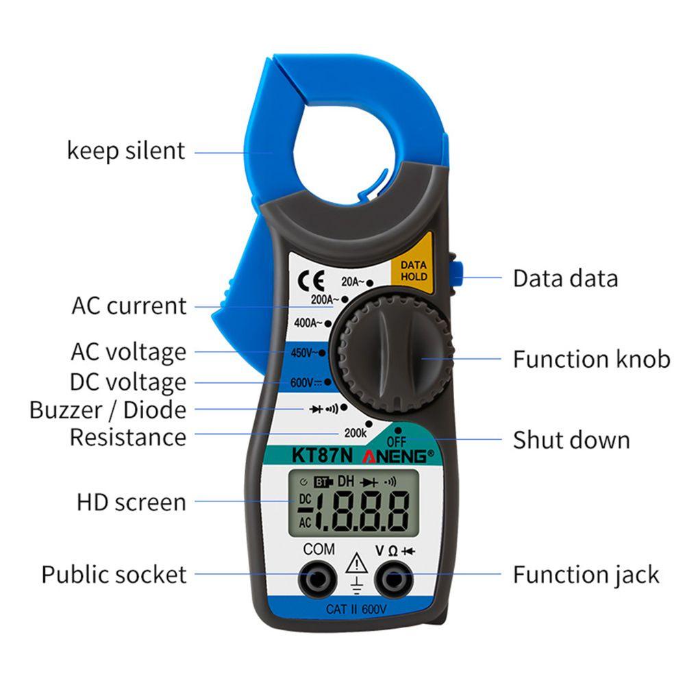 POPULAR Populer Digital Clamp Meter Presisi Tinggi Ammeter DC/AC Tester Arus Listrik
