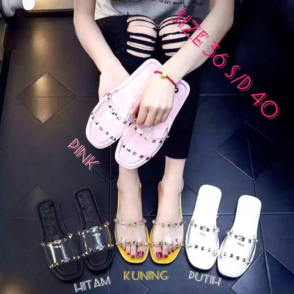 PROMO SALE..!!! SANDAL TEPLEK WANITA JELLY STUTD