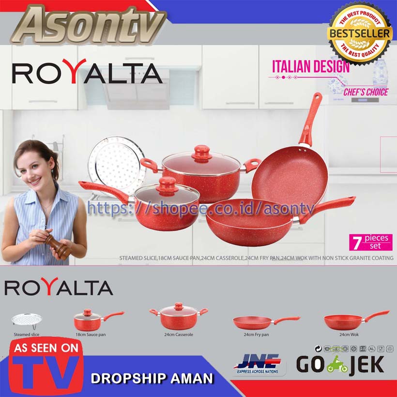 

jh98" Panci Set Mewah 7 pc ROYALTA ITALIAN | Hadiah Parcel lebaran yang bagus