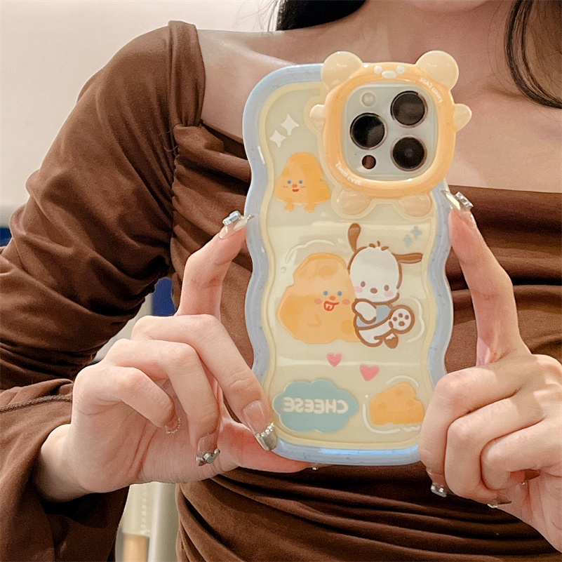Soft Case Silikon Transparan Motif Kartun Anjing Beruang Untuk iPhone 13 12 11 Pro Max X Xr Xs Max