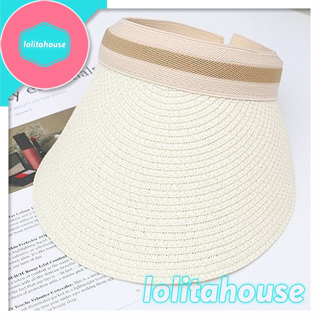 topi bucket wanita Korea Fashion Wanita Bahan Jerami Anti UV - Putih A6C8 EXCLUSIVE topi wanita hija