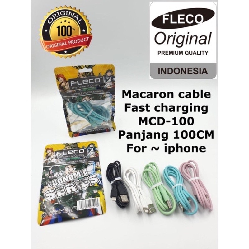 PROMO KABEL DATA MACARON FLECO MCD100 MICRO TYPE C XS