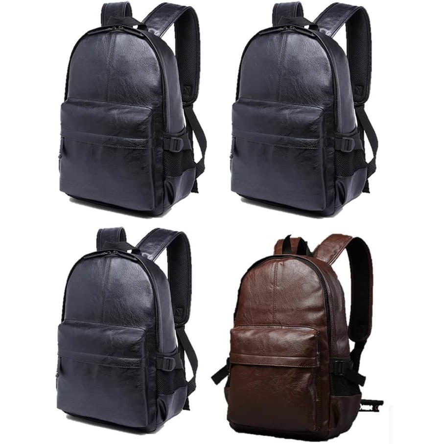 Tas Ransel Punggung Kulit Pria / Tas Cowok Bodypack Laptop Import