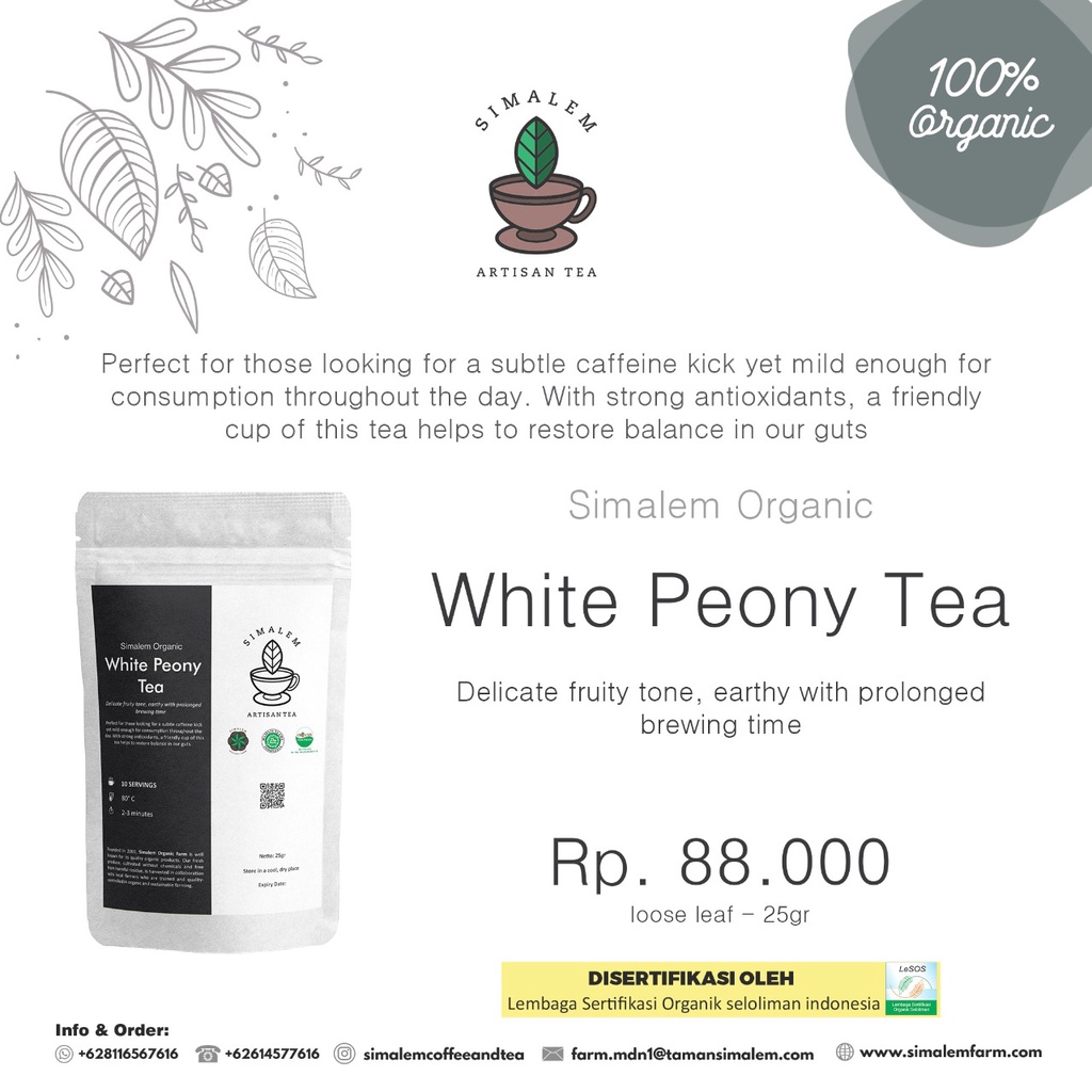 

Teh Peony Putih Organik | White Tea | Herbal | Teh Obat