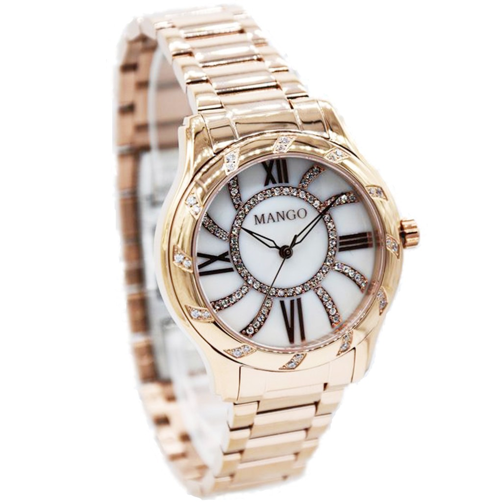 Jam Tangan Wanita Stainless Steel Mango MA6702L-81R - Gold