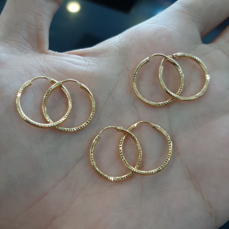 Anting gipsy ukir emas asli kadar 300