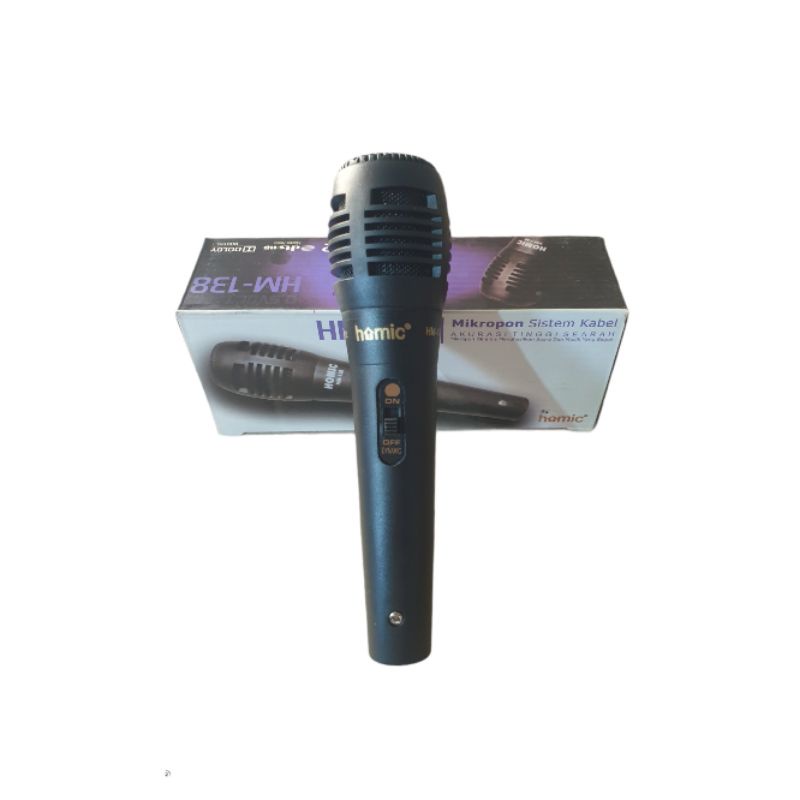 Mic Kabel Karaoke Homic HM 138 Dynamic Microphone Cable Murah Original