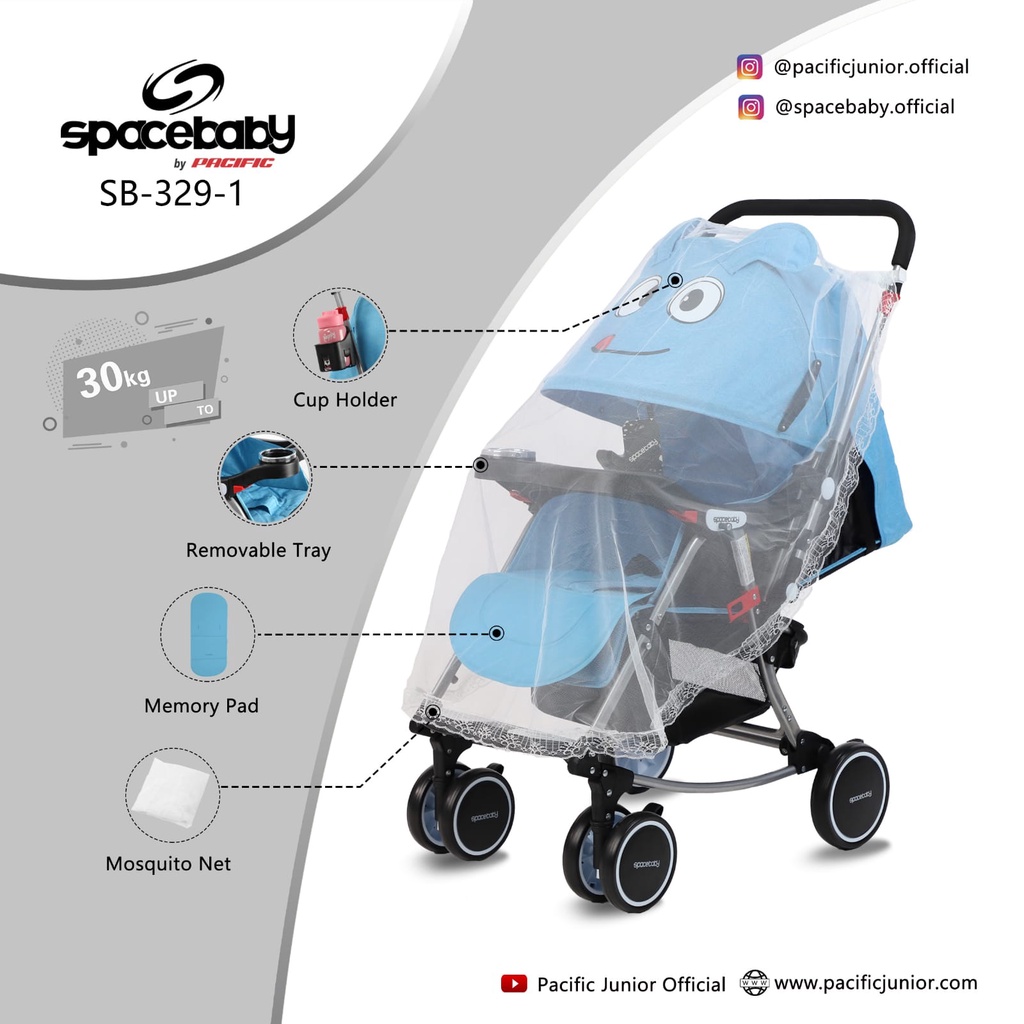 SPACEBABY Baby Stroller SB 329-1 SB 330-1 SB 325-1 SPACE BABY SB 329-1 SB 330-1  SB325-1 Baby Stroller Grande 268 Kereta Dorong Bayi PLIKO