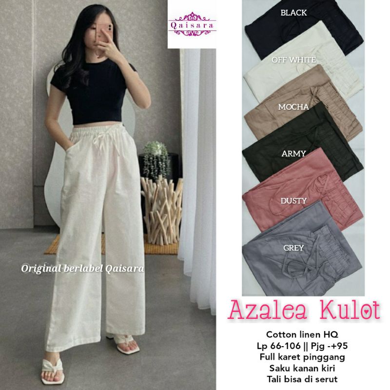 Azalea Kulot Katun Putih Hitam Polos Basic Palazo Jumbo Lp 66-106 XXL Black Broken White By Qaisara
