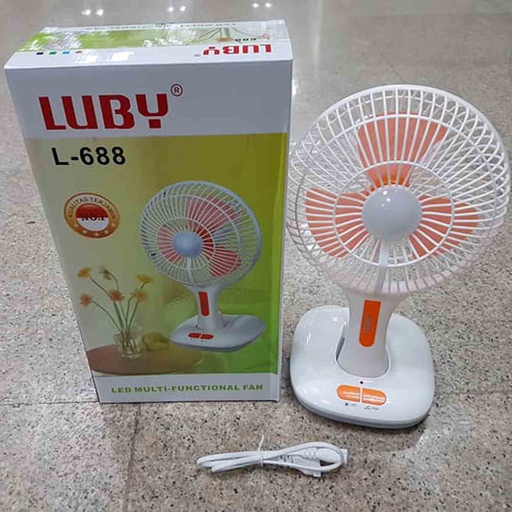 LUBY L-688 3In1 (Kipas + Emergency + Charger HP ) / Fan wall /desktop