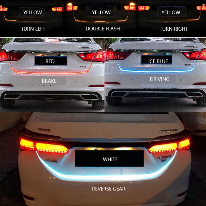 Lampu Bagasi Belakang Mobil Strip LED 4 Warna Fortuner Lama