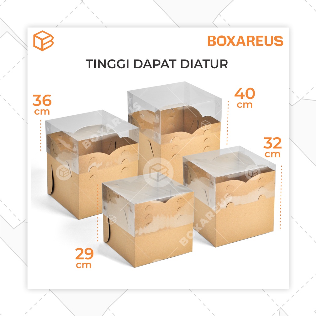 Cake Box Tinggi Dus Mika Kue Kemasan Kotak Packaging | AHBX 30