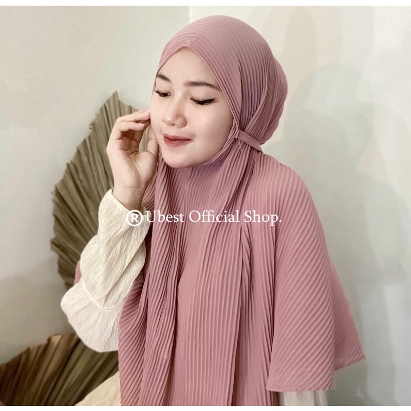 Bergo Plisket tali / Maryam plisket Ceruty Babydoll / hijab instant plisket / Hijab Bergo plisket