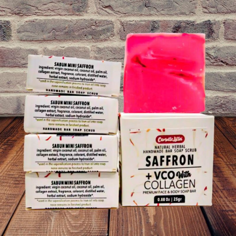 VIRAL!!! TERLARIS 2020 SABUN WAJAH SABUN BATANG SAFFRON + VCO WITH COLLAGEN HANDMADE BAR SOAP SABUN