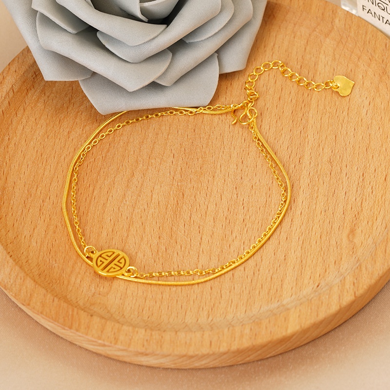 Gelang Kaki Lapis Emas Asli Kadar 375 Gaya Klasik Minimalis Untuk Wanita