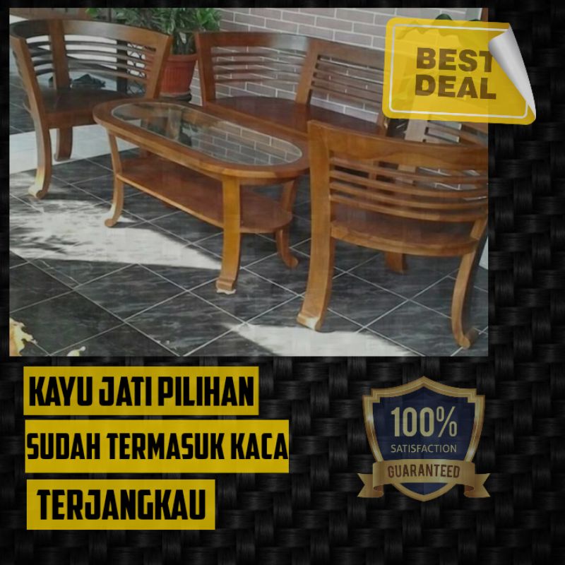 Kursi Tamu Kayu Jati Minimalis ruang tamu Jepara murah 211 + Meja kursi cantik