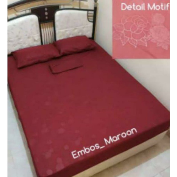 SPREI POLOS EMBOS PREMIUM WARNA MAROON / SPREI HOME MADE / SPREI POLOS / SPREI TEMPAT TIDUR / SPREI 