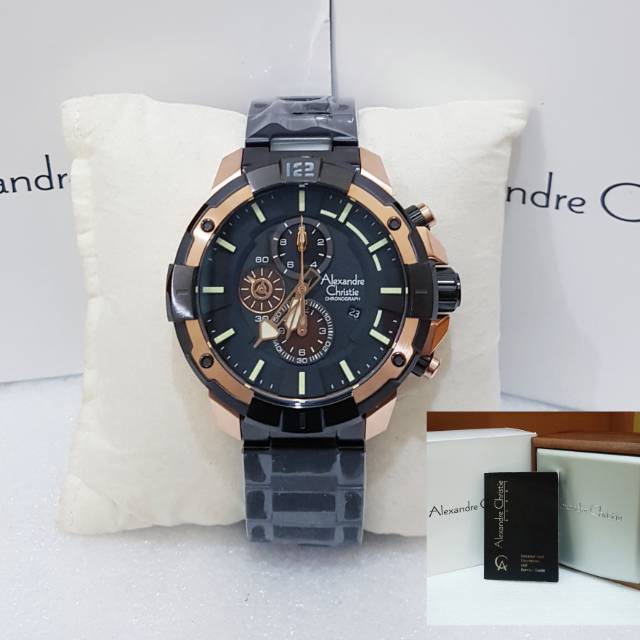 ALEXANDRE CHRISTIE PRIA AC 6551 BLACK ROSEGOLD JAM TANGAN ALEXANDRE CHRISTIE AC 6551 ORIGINAL