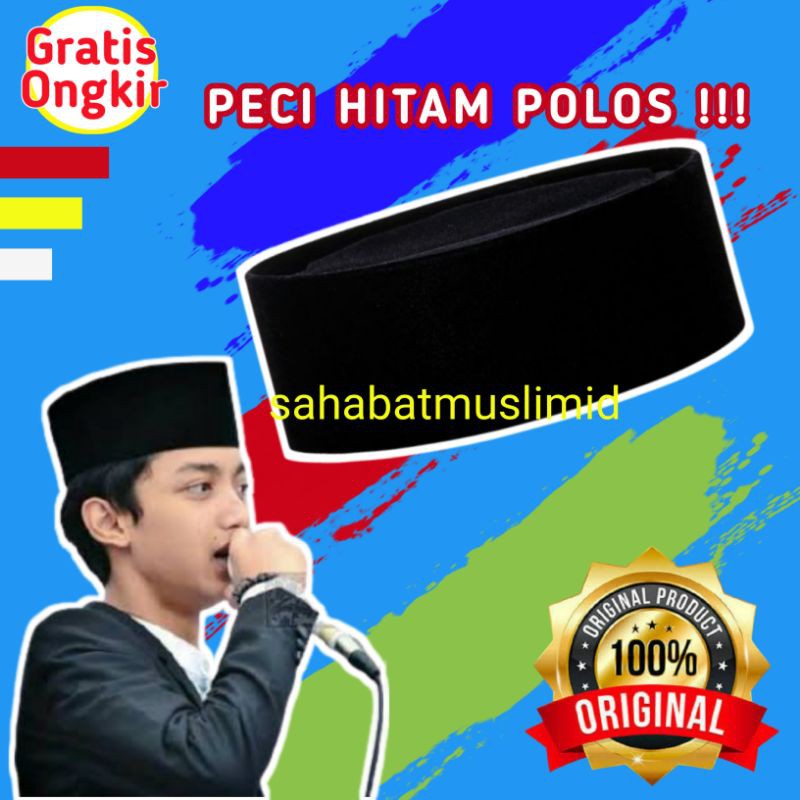Peci Hitam Polos Peci Hitam Peci Bludru Kopiah Peci Hitam Songkok Hitam Peci Kopiah Songkok Hitam