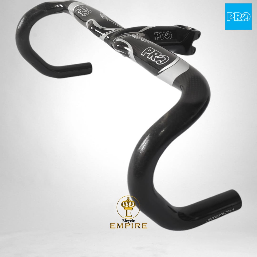 Dropbar Integrated Pro Anatomic Stealth Drop Bar Road UD Carbon Black 420x110 Handlebar Stem Bar 420