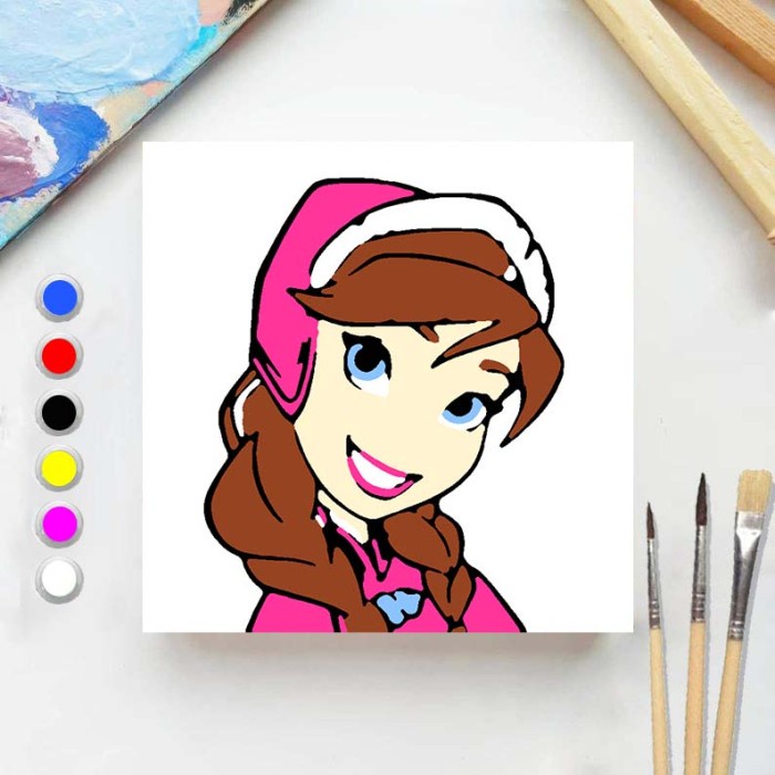 

(DISKON TERMURAH) Paint by number ELSA 20X20 Wodden Painting kit/Set Melukis - ANNA, 1 pcs