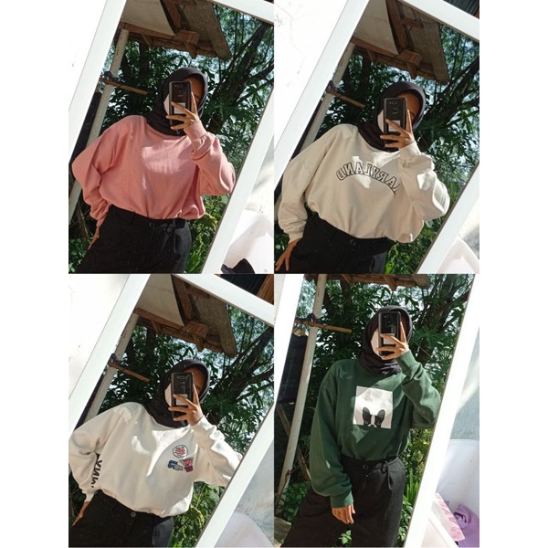 THRIFT SHOP /  THRIFT CREWNECK / BAJU THRIFT OVERSIZE LENGAN BALON MURAH