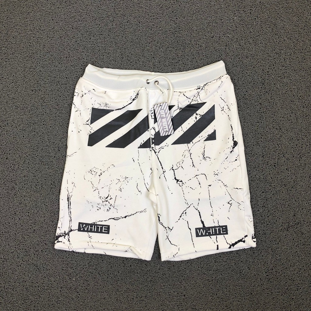SHORTPANTS CELANA PENDEK UNISEX OFFWHITE OFF WHITE SPRAY PREMIUM