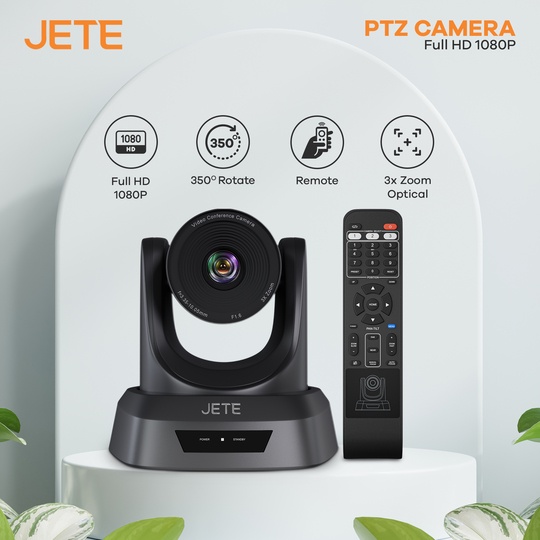 Webcam Video Conference JETE PTZ 3x Zoom - Garansi 2 Tahun Rusak Tukar Baru