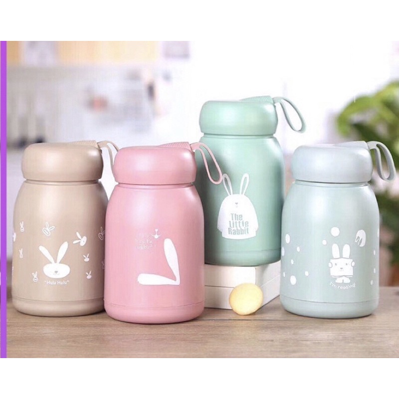 Rabbit Glass sprout cup - Botol minum kelinci- Botol karakter kelinci - Souvenir botol minum Botol Minum Anak Lucu Botol Minum Lucu Botol Minum Viral Botol Minuman Karakter Aesthetic