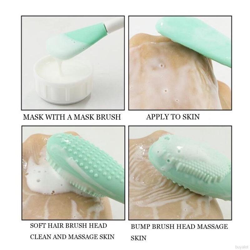 GO! KM329 KUAS MASKER SILIKON+SIKAT PEMBERSIH KOMEDO 2IN1 SILICONE BRUSH FACE MASK COD