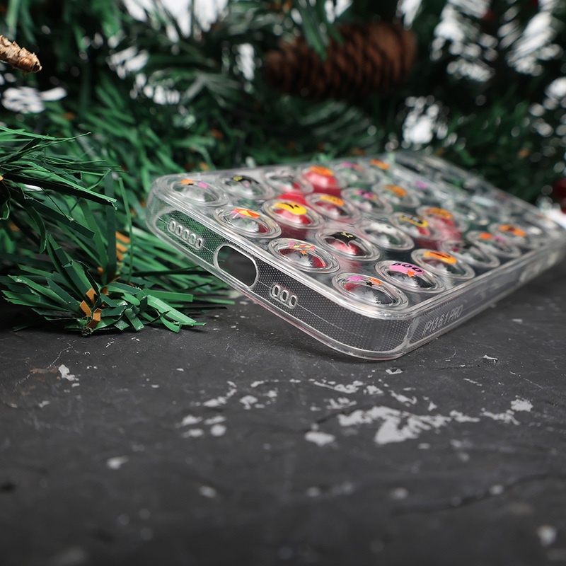 Soft Case TPU Bening Cover Belakang Motif Kartun Natal Halloween 3D Untuk iPhone 13 13 Pro 13 Pro Max