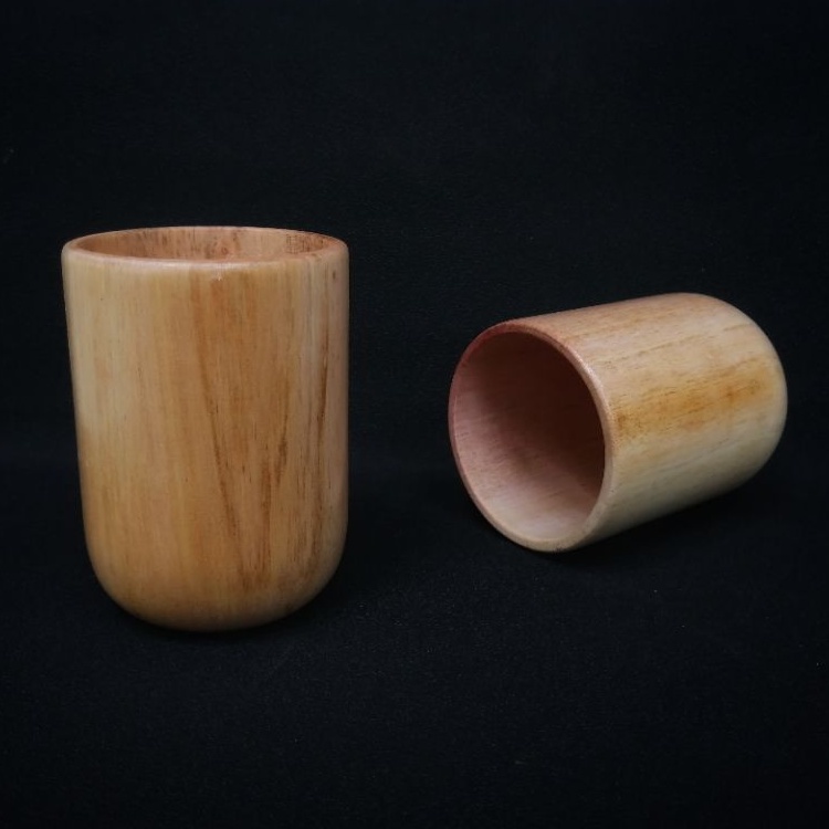 Souvenir Kerajinan Gelas Kayu Mahoni