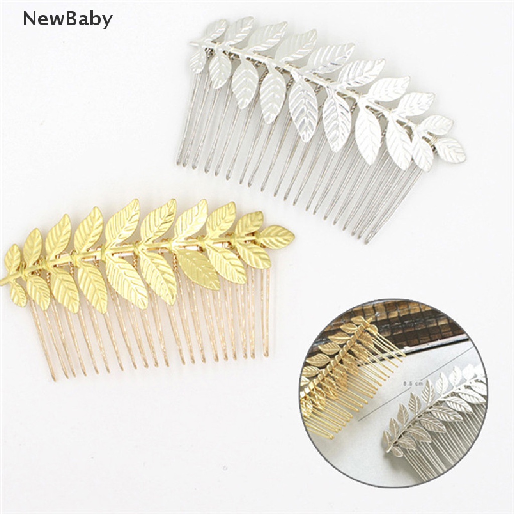 Jepit Rambut Model Sisir Bentuk Daun Bahan Alloy Untuk Wanita