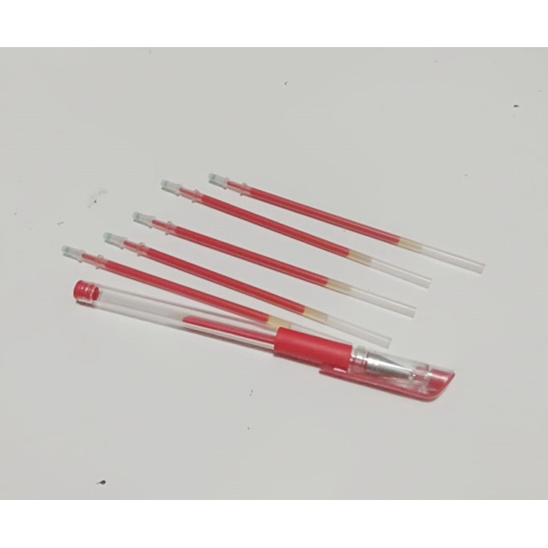 1 Set Pulpen gel 0.5mm + 6 Refill, warna hitam