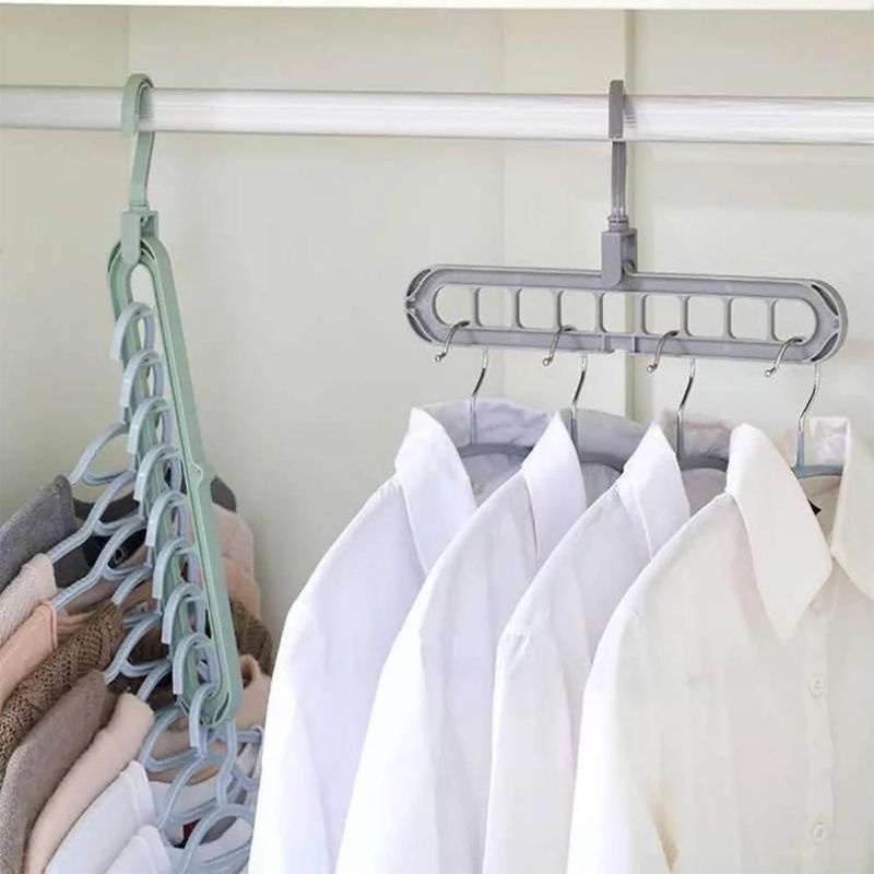 Gantungan baju hemat tempat 9 lubang/Hanger Multifuntion Multi Port