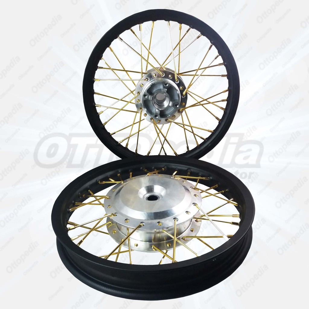 Paket Variasi Velg Pelek Rim Jari-jari Ruji Ring 14 140 - 160 Rossi Beat Karbu Cw Hitam