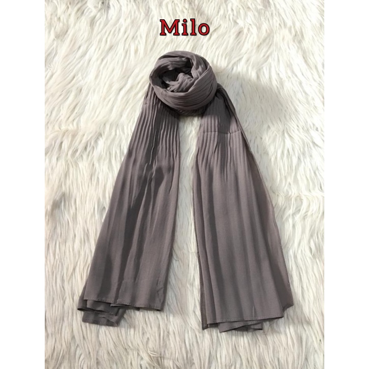 Premium PASHMINA PLISKET DUYUNG CERUTY Uno AZARA Ori Hijab Jilbab Pasmina 180x75cm-MILO