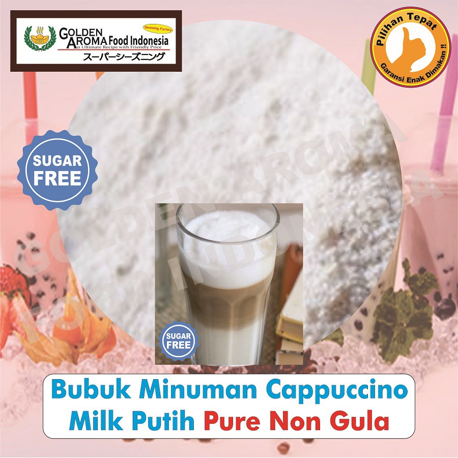 

Bubuk Minuman Cappucino Milk Putih Pure Non Gula 1 Kg Capucino Cincau Premium 1Kg Tanpa Gula GAFI