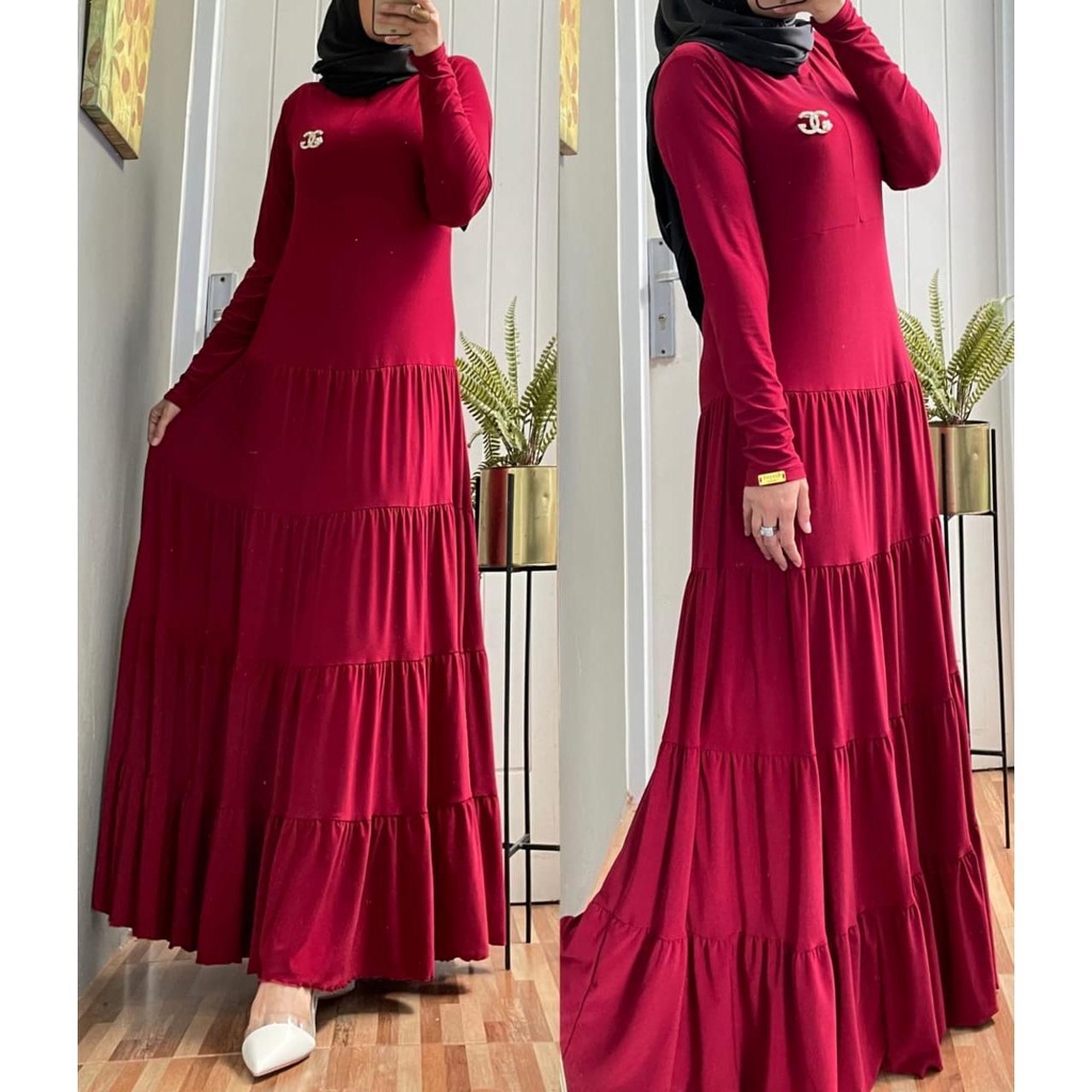 Gamis Rempel Susun Gamis Jersey Korea Jumbo Polos Rizqah Collection Baju Gamis Ibu Hamil Baju Gamis 