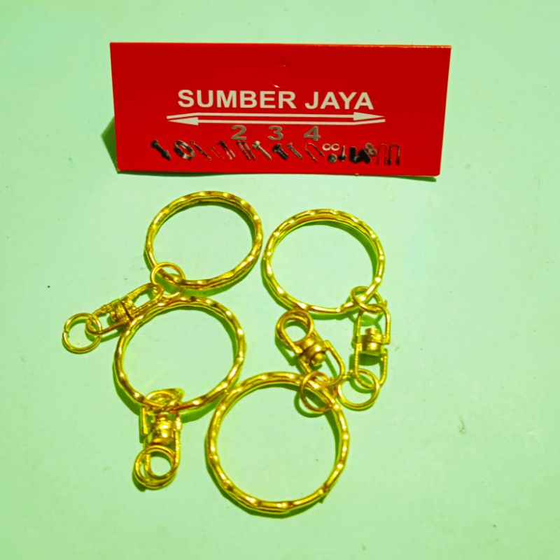 RING GANTUNGAN KUNCI KUNING DIAMETER 24mm BULAT ISI 50 PCS TERMURAH