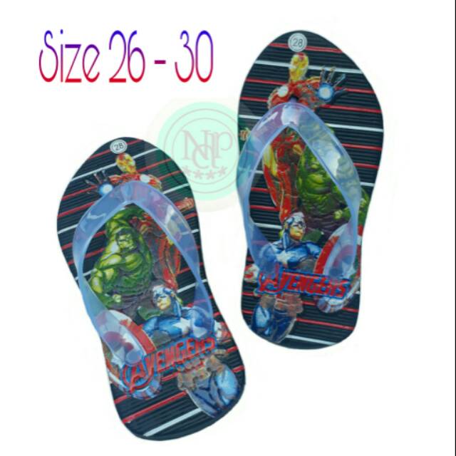 SANDAL JEPIT ANAK KARAKTER / SANDAL KARAKTER SUPERHERO/ SANDAL ANAK